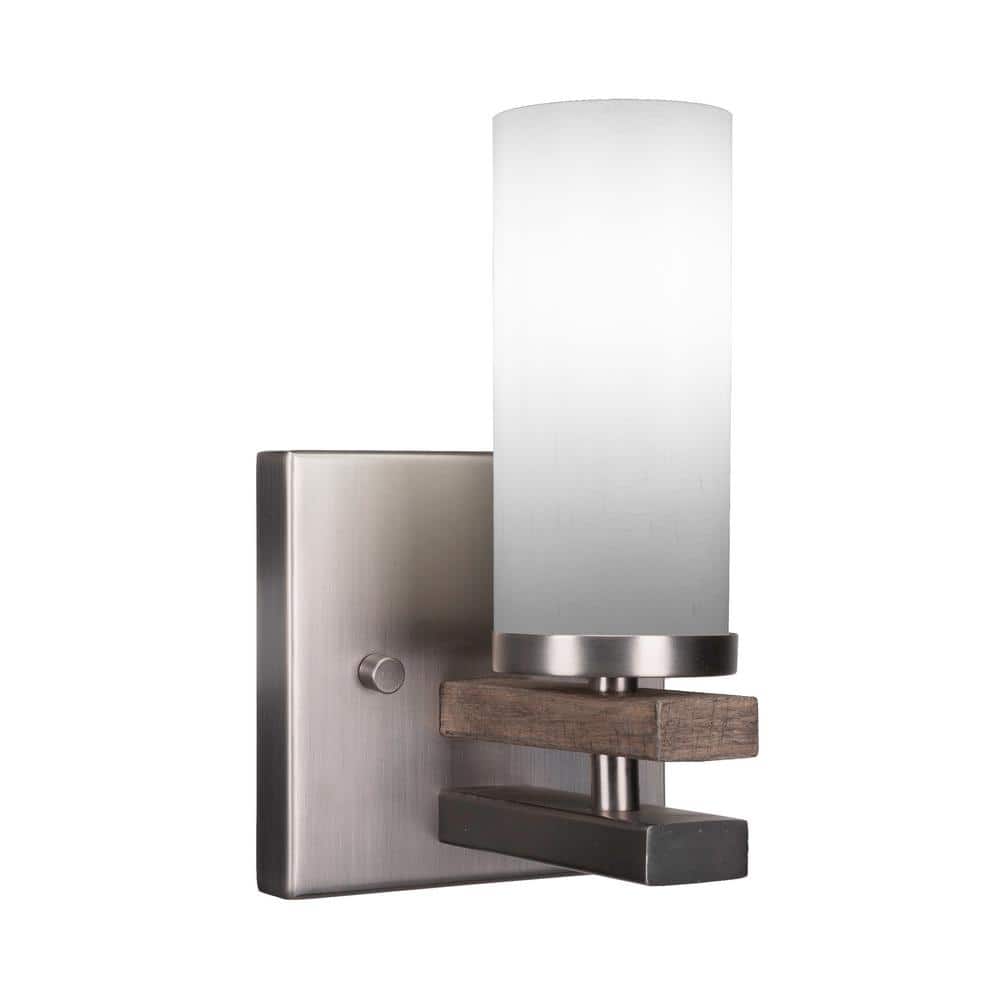 Paris 1-Light Graphite and Painted Distressed Wood-look Metal Wall ... - Distressed Wood Sconce Lighting
