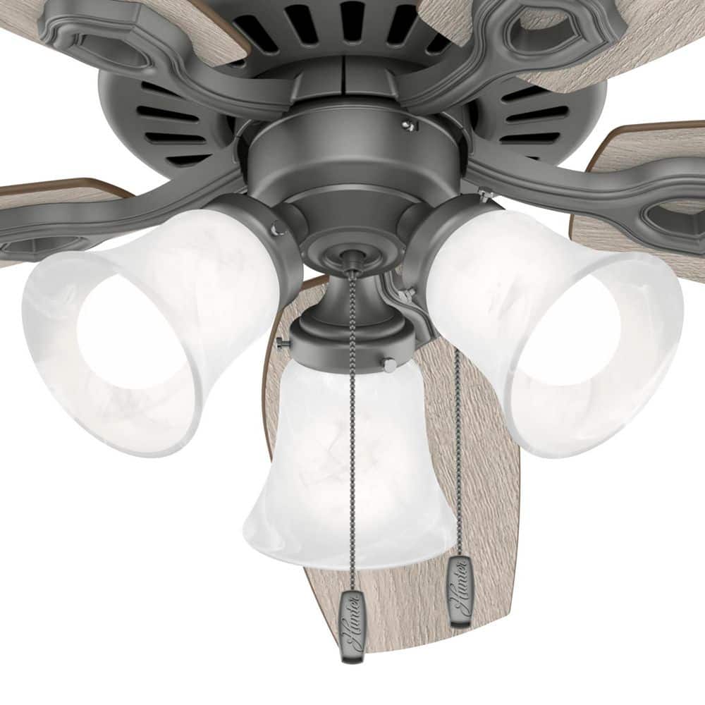 Matte Silver 52" Ceiling Fan with LED Light Kit and Reversible Blades
