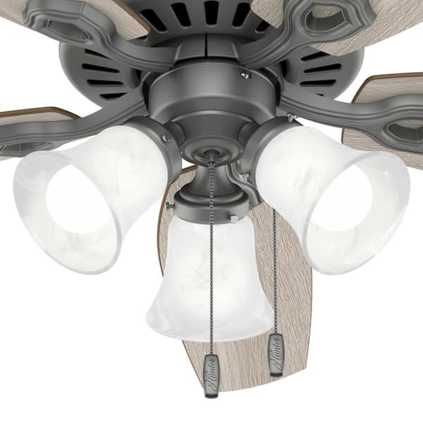 Hunter - Builder 52 in. Indoor Matte Silver Ceiling Fan with Light Kit