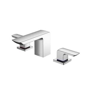 GR Series 1.2 GPM 8 in. Widespread Two HandleBathroom Sink Faucet with Drain Assembly, Polished Chrome