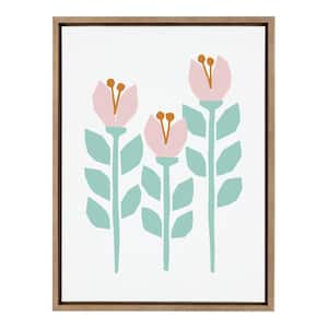 Scandi Paper Flowers by Myriam Van Neste Framed Nature Canvas Wall Art Print 24.00 in. x 18.00 in. .