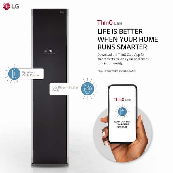 LG S3CW 18 Inch Smart Steam Closet with 11.4 lb. Capacity, TrueSteam®  Technology, Exclusive Moving Hangers, Damage-Free Drying, Wi-Fi Enabled,  Voice Command, SmartDiagnosis™, AAFA Certified, and Intertek Certified