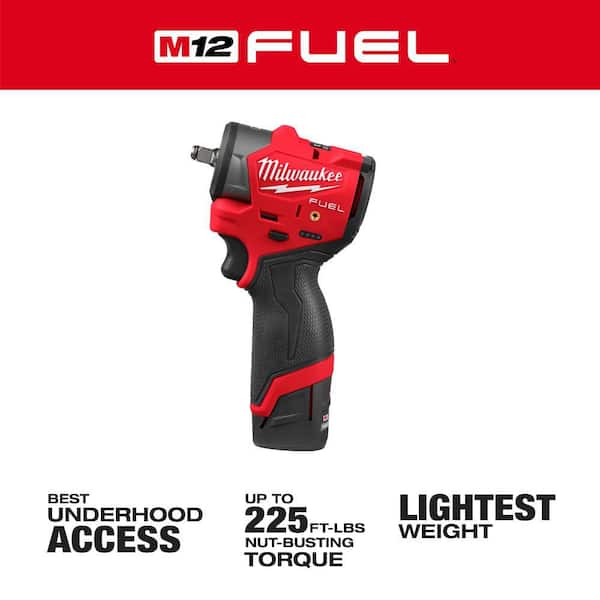 M12 FUEL 12V Lithium-Ion Brushless Cordless 3/8 in. Subcompact Impact Wrench w/ Friction Ring Kit