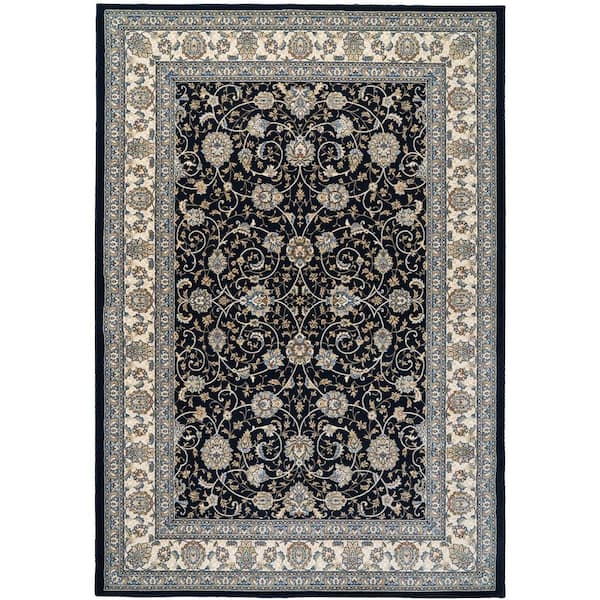 Ancient Garden Navy 4 ft. x 6 ft. Indoor Area Rug