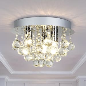 Jackson 9.84 in. 3-Light Flush Mount With Crystal