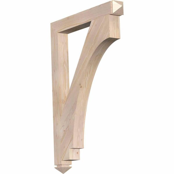 Ekena Millwork 3.5 in. x 44 in. x 32 in. Douglas Fir Imperial Arts and Crafts Smooth Bracket