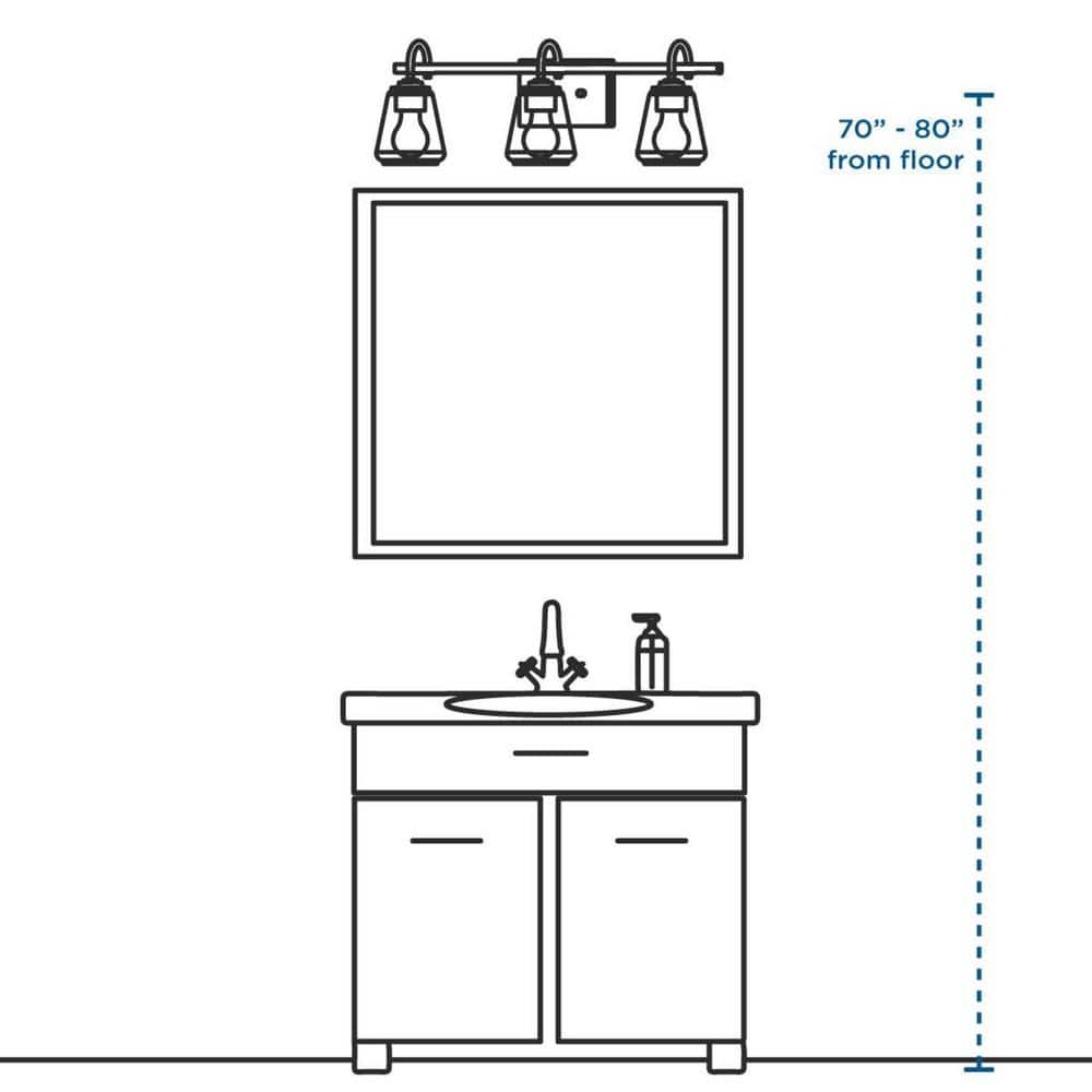 Brushed Nickel 3-Light Vanity with Opal Glass Shades