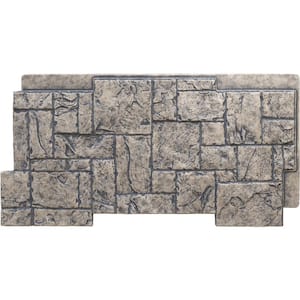 Castle Rock 49 in. x 1 1/4 in. Linen Graphite Stacked Stone, StoneWall Faux Stone Siding Panel