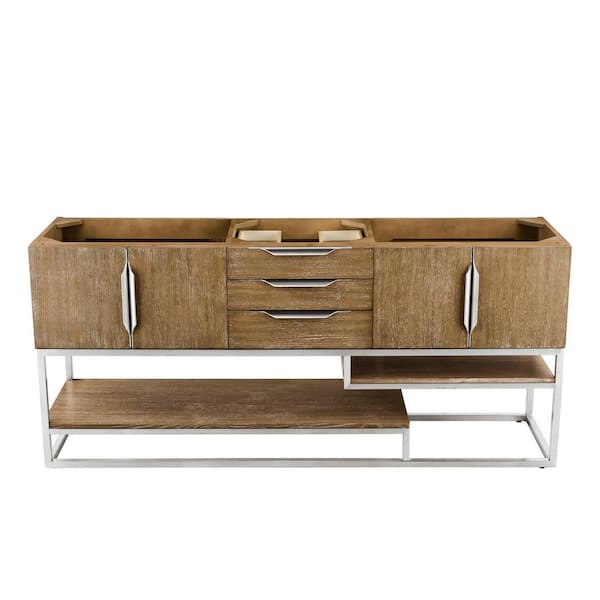 James Martin Vanities Columbia 72.5 in. W x 18.8 in. D x 32.0 in. H Double Bath Vanity Cabinet without Top in Latte Oak