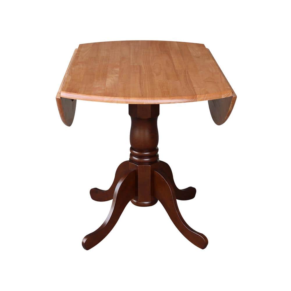 Cottage Charm Espresso Extendable Round Wood Dining Table