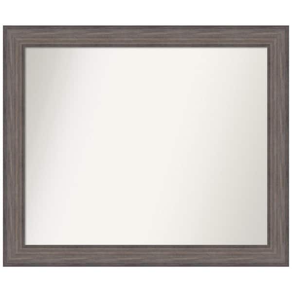 Amanti Art Medium Rectangle Distressed Brown Modern Mirror (32.25 in. H x 38.25 in. W)