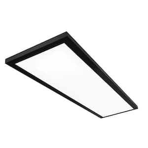 1 ft. x 4 ft. 50-Watt Dimmable Matte Black Integrated LED 4000 Lumens Flat Panel Ceiling Flush Mount Color Change 5CCT