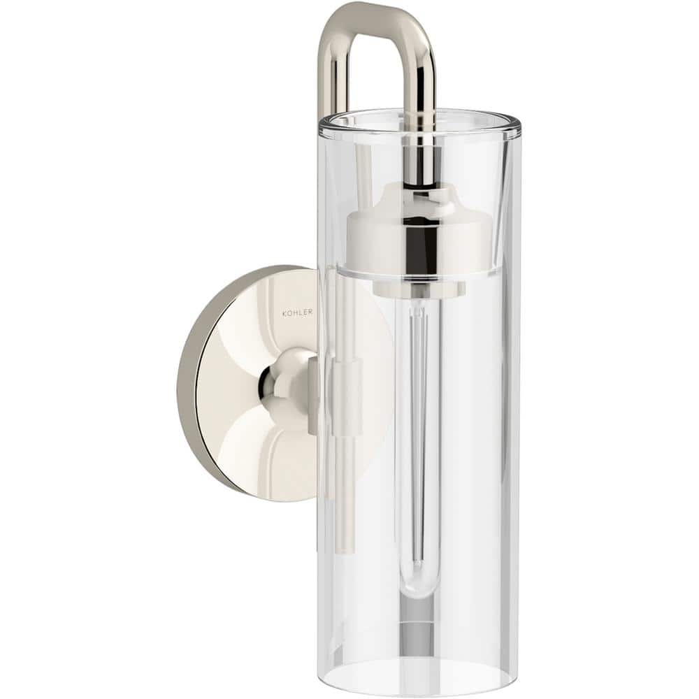 Purist Polished Nickel 13" Wall Sconce with Clear Glass Shade
