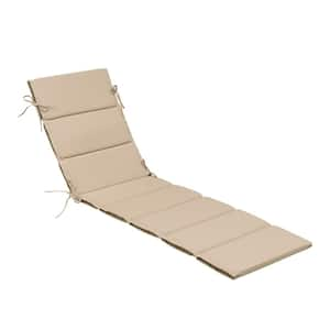 19"*73" Portable Multi-Piece Patio Outdoor Chaise Lounge Chair Cushion in Beige