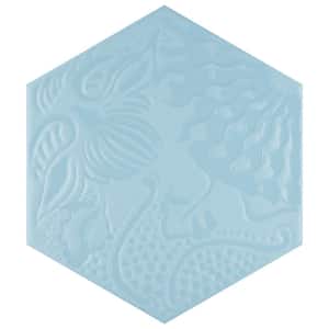 Gaudi Lux Hex Aqua 8-5/8 in. x 9-7/8 in. Porcelain Floor and Wall Take Home Tile Sample