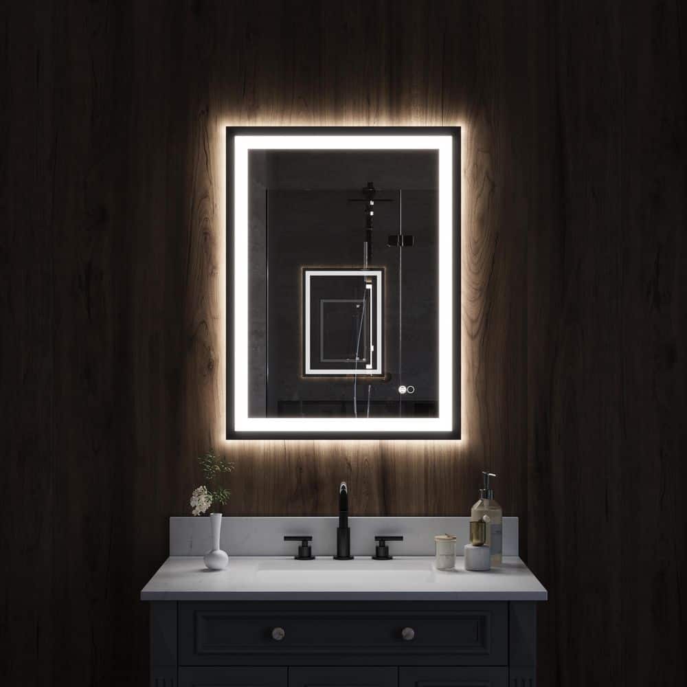 24 in. W x 32 in. H Medium Rectangular Framed Anti-Fog Back Light LED Wall-Mounted Bathroom Vanity Mirror price history on PriceWatchPro