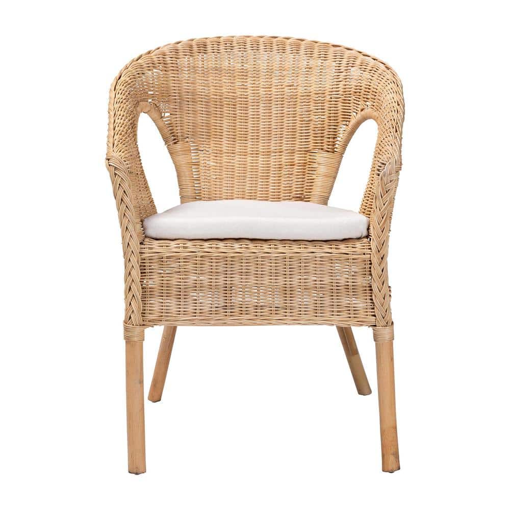 Abbey Natural Rattan Bohemian Dining Arm Chair