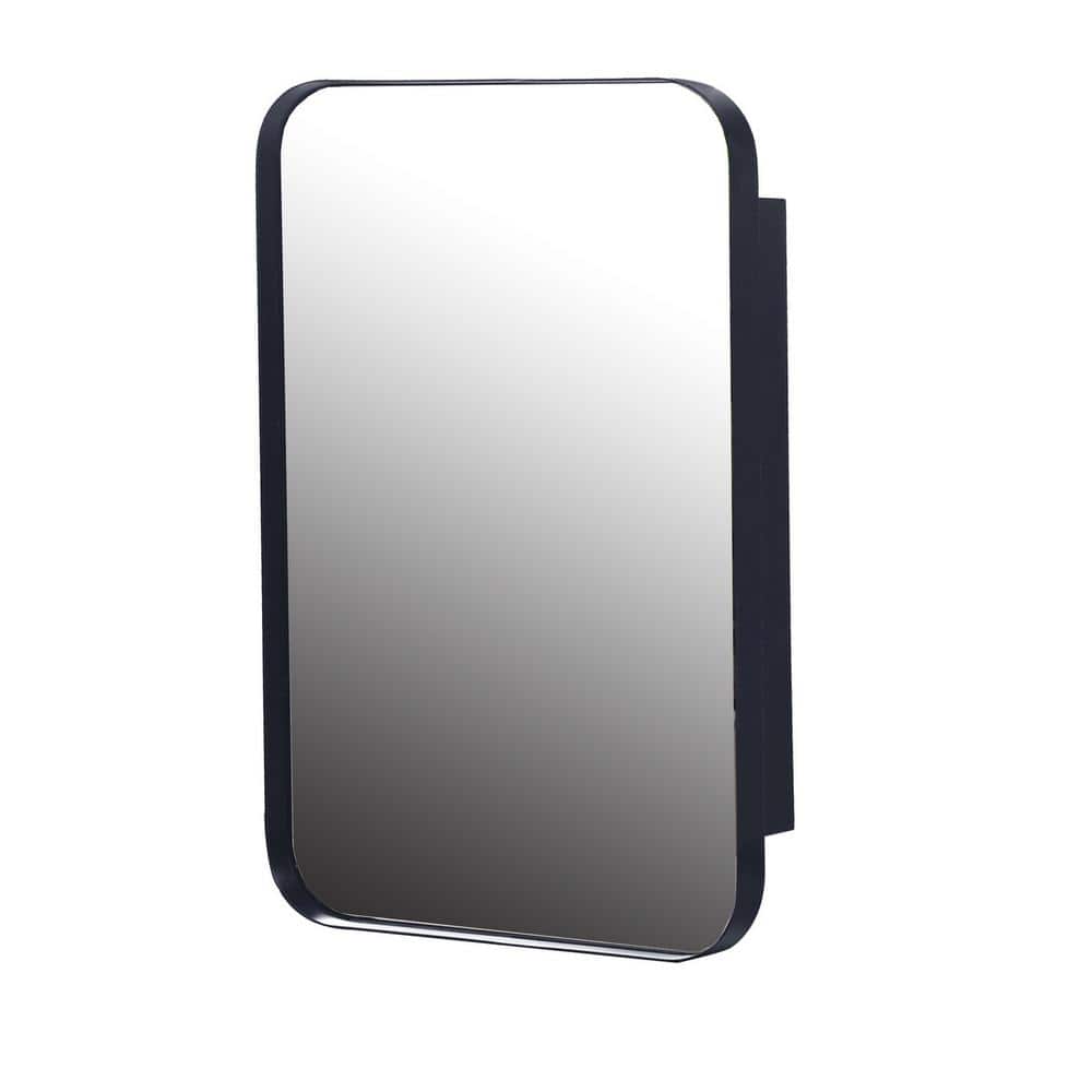 15.7 in. W x 23.6 in. H Rectangular Metal Black Medicine Cabinet with Mirror and Adjustable Shelves price history on PriceWatchPro