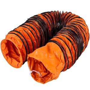 Flexible Duct Hosing 25 ft. PVC Ventilator Utility Blower Fan Ducting 12 in. for Duct Fans Vent Exhausts Factory, Orange