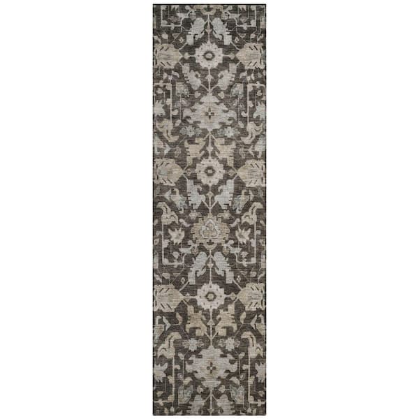 Chantille Machine Washable Indoor/Outdoor Abstract ACN2358 Chocolate 2 ft. x 7 ft. Runner Rug