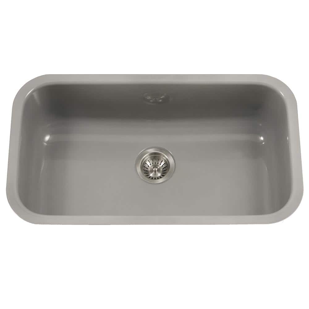 Slate Cast Iron Single Bowl Undermount Kitchen Sink