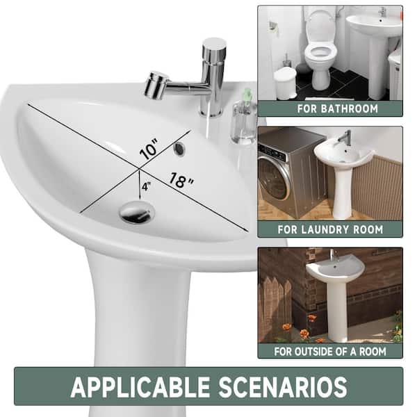 Vomlor Small Bathroom Corner Sink 23 in. W x 18.75 in. D Corner
