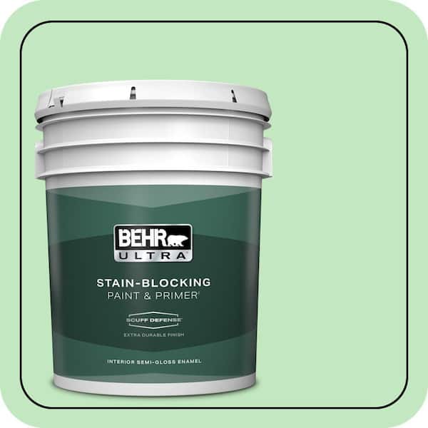 BEHR ULTRA 5 gal. #450A-3 Mountain Mint Extra Durable Semi-Gloss Enamel Interior Paint & Primer