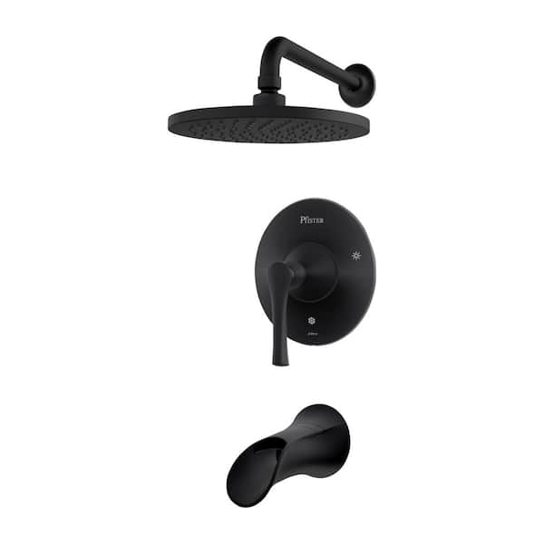 Pfister Rhen 1-Handle Tub and Shower Trim Kit in Matte Black (Valve Not Included)