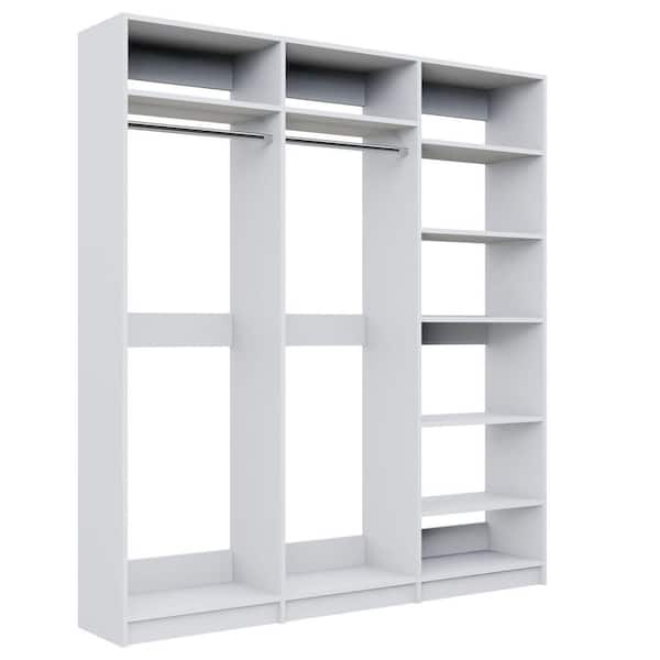 Alto Laundry Room 60 in. W White 2-Tall Hang and-Shelf Tower 13-Shelf Wood Closet System