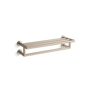 Components 24 in. Wall Mounted Hotelier Guest Towel Holder in Vibrant Brushed Bronze