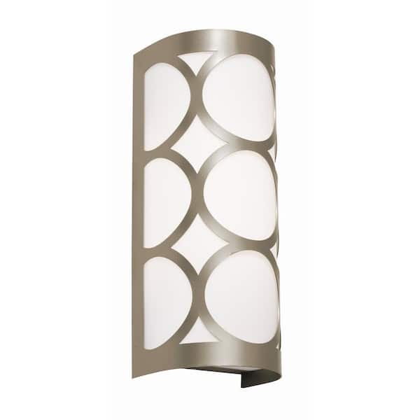 AFX Lake Transitional 1-Light Painted Nickel Dimmable Wall Sconce with Acrylic Shade