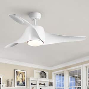Modern 52 in. Integrated LED Indoor 3-Blade White Ceiling Fan