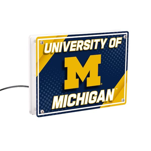 Evergreen University Of Michigan NCAA Blue Rectangle Desklite LED Decor