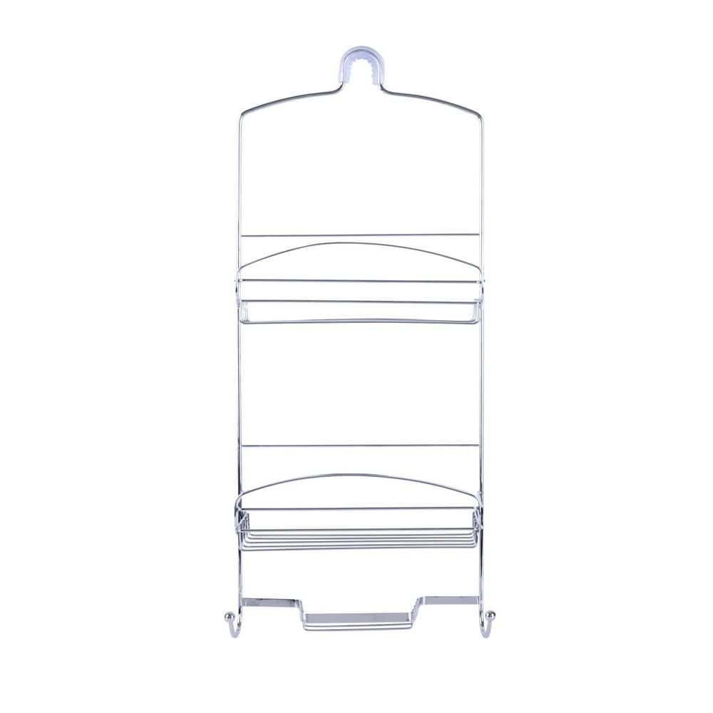 Chrome Rectangular Suction Mount Metal Shower Caddy