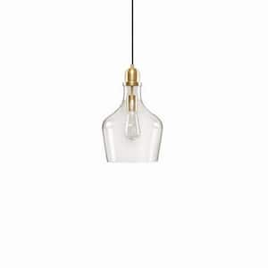 Auburn 60-Watt 1-Light Gold Bell-Shaped Pendant Light with Bell-Shaped Shade, No Bulbs Included
