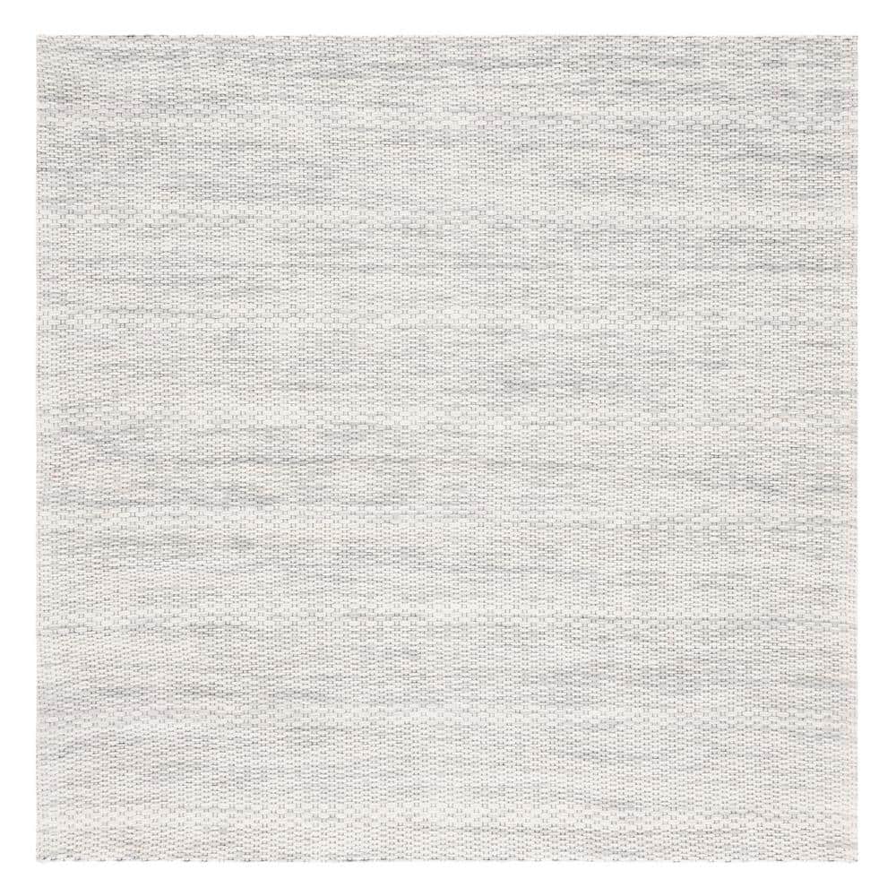 Elegant Marbella 6' Square Handwoven Gray Wool Rug