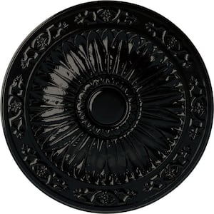20-1/4 in. x 1-1/2 in. Lunel Urethane Ceiling Medallion (Fits Canopies upto 3-3/4 in.), Black Pearl