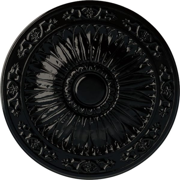 Ekena Millwork 20-1/4 in. x 1-1/2 in. Lunel Urethane Ceiling Medallion (Fits Canopies upto 3-3/4 in.), Black Pearl