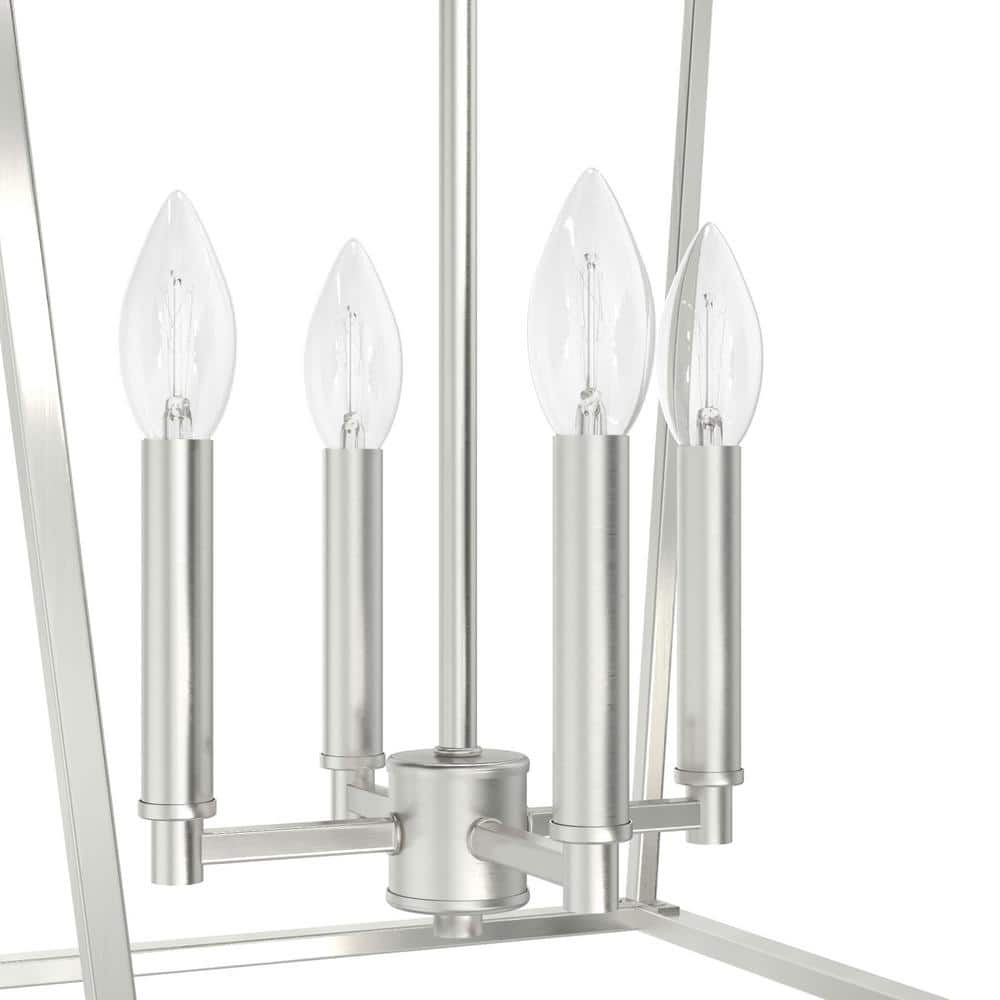 Laurel Ridge Brushed Nickel LED Lantern Pendant Light, 18.5"