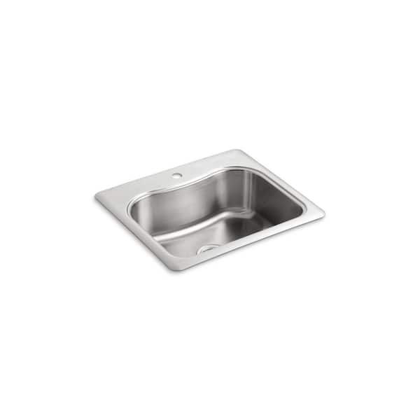 KOHLER Staccato Drop-In Stainless Steel 25 in. 1-Hole Single Bowl Kitchen Sink