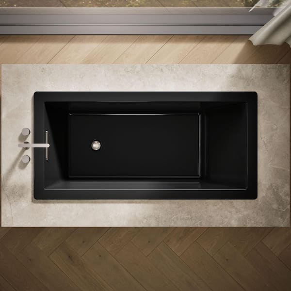 KOHLER Underscore 66 in. x 32 in. Rectangular Soaking Bathtub with