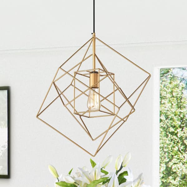 Arabella 20 in. 1-Light Indoor Gold Pendant Chandelier