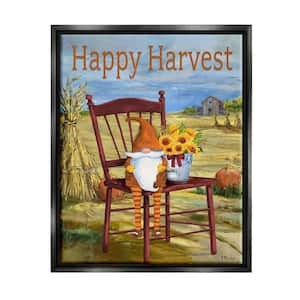 Happy Harvest Country Gnome by Paul Brent 1-Piece Floater Frame Graphic Print Nature Poster Art Print 21 in. x 17 in.