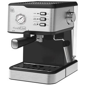 Farberware 1.5L 20 Bar Espresso Maker with Removable Water Tank, Silver and Black