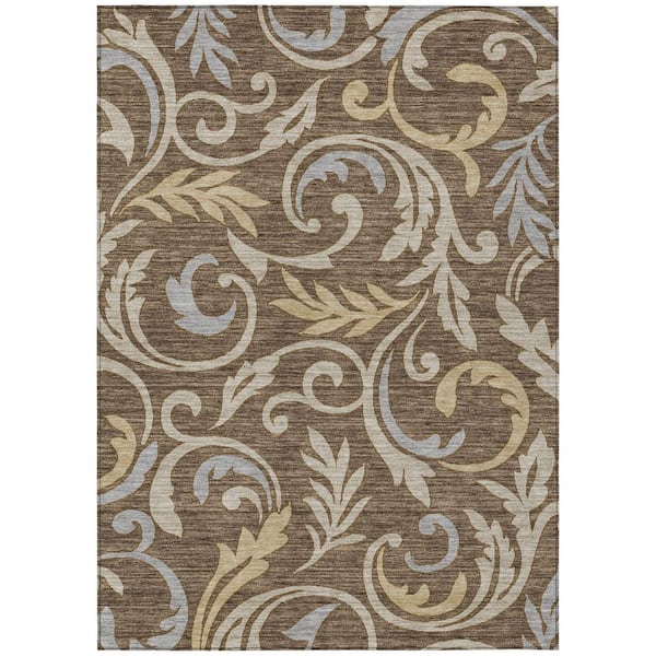 Chantille Machine Washable Indoor/Outdoor Abstract ACN3102 Chocolate 3 ft. x 5 ft. Area Rug