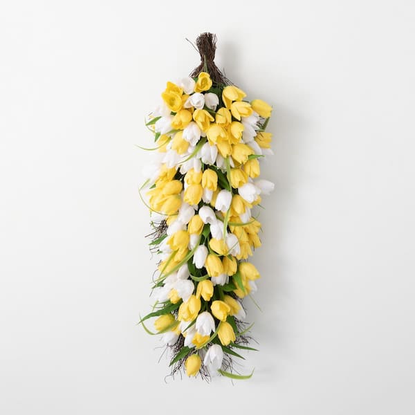 SULLIVANS 33"Artificial Yellow Full Flowering Tulip Swag