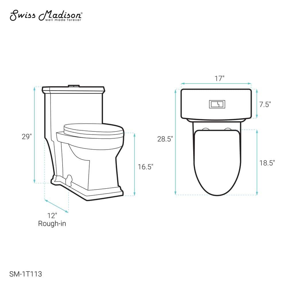 Voltaire White Ceramic One-Piece Elongated Dual Flush Toilet