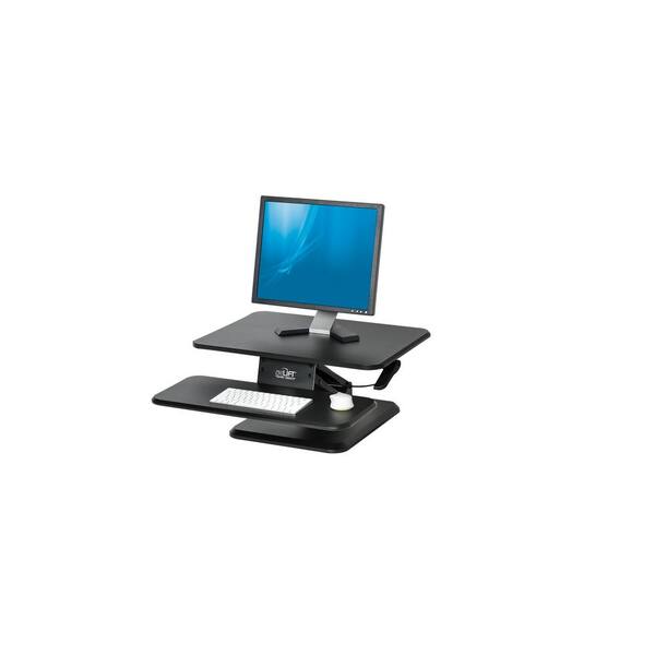 Seville Classics AIRLIFT Black 25 in Height Adjustable Standing Desk Converter Workstation, Riser w/Keyboard Tray