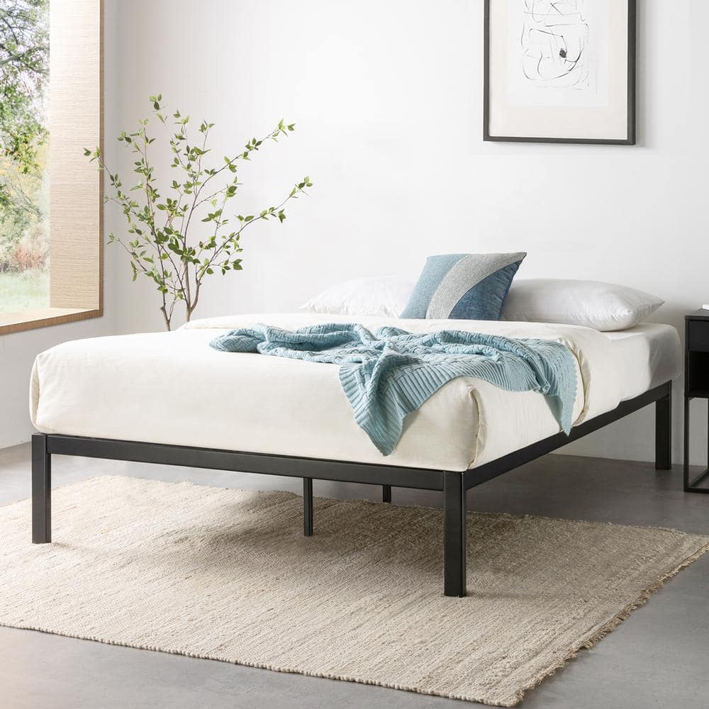 MELLOW Rocky Base C 14 In. Black Queen Metal Platform Bed, Patented ...