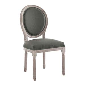 Emanate Vintage French Natural Gray Upholstered Fabric Dining Side Chair